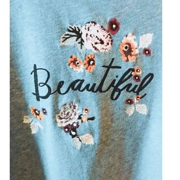 LOFT Vintage Short Sleeves Soft Floral Comfy Casual Date TShirt SZ XS - Picture 2 of 3